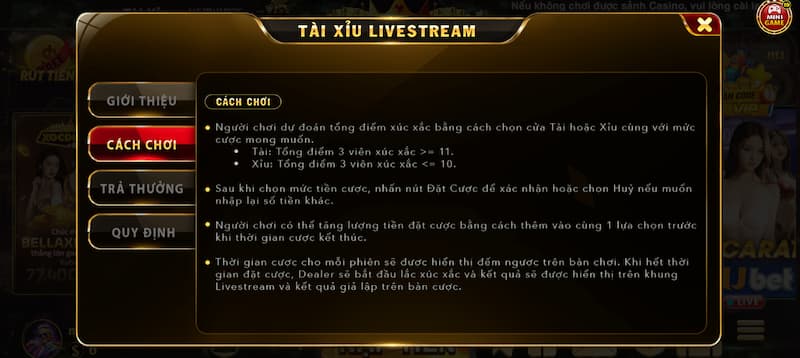 Luật chơi tài xỉu đổi thưởng 